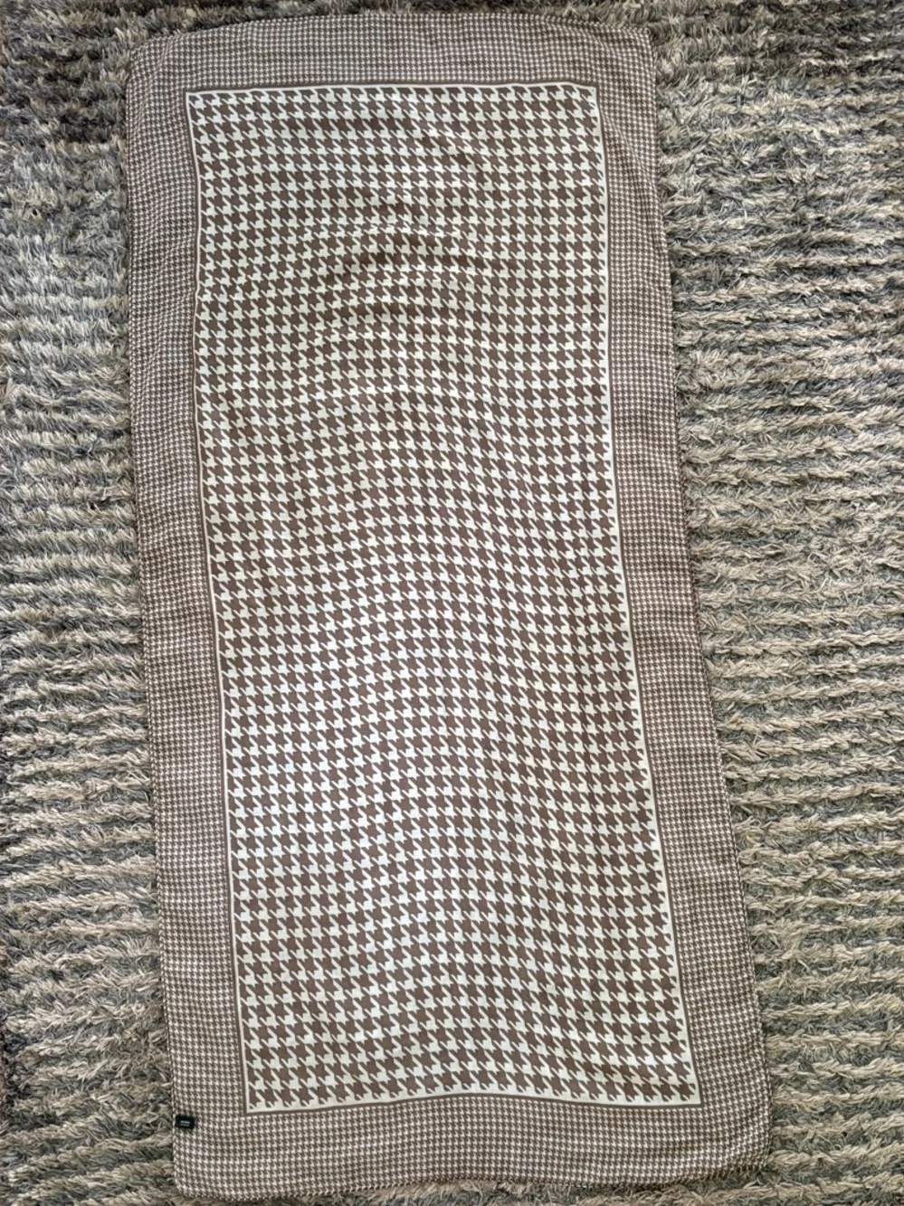 New! Beige Houndstooth Lightweight Scarf - Women’s Neutral Wrap